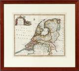 Lot#2427, ENGLISH MAP OF THE UNITED PROVINCES, EMANUEL BOWEN, H 14" W 17"Inscribed at the upper right, "A New and Correct Map of the Seven United Provinces, Drawn from the most Approved Maps and Charts: the Whole being Regulated by Astronomical Observations by Eman. Bowen". Printed for Mr. Tindal's continuation of Mr. Rapin's History. Measuring H. 14 1/2" x 17 1/2" visible, matted and framed under glass.