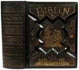 Lot#2442, THE HOLY BIBLE, 1889, PUBLISHED IN SWEDISH.Good binding with new front and back pages with numerous illustrations.  Published by National Publishing Company.
