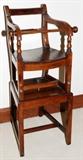 Lot#2471, ENGLISH WALNUT CHILD'S HIGHCHAIR.On stand.