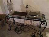 Vintage Audio Equipment!  Wrought Iron Table!