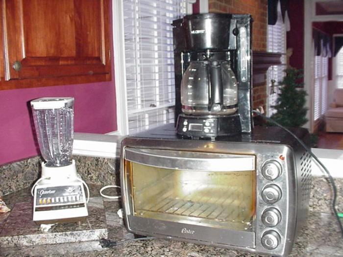 Oster toaster oven, blender, coffee maker