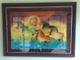 "Horse Dance" original  watercolor by Allison Dearborn Rieder, 34" by 46"
