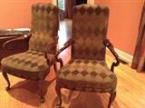 Pair of upholstered arm chairs