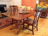 Double pedestal dining table by Stickley