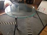 CROME AND GLASS TABLE