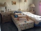 Twin Bed, Twin Electric Bed, Night Stands, Table Lamps