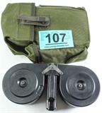 Lot#:	107
Description:	Firearm C-Mag BETA 5.56MM 100rd Dual Drum Magazine
C-Mag BETA in 5.56 MM 100rd Dual Drum Magazine. Includes OD Green pouch. This type of magazine has been used by the military since 1989. Like new in pouch.