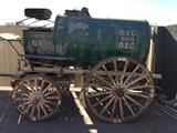 Lot#:	328
Description:	Antique Horse Drawn Water Pump Fire Wagon
This is 1 of 70 wagons that will be sold between November 2014 and February 2015!
Take a trip back in time when the Old West, or the Wild West, was being explored and settled. The buggies, carriages, wagons and coaches featured in this auction are authentic relics of the frontier history. These items are from the Richard Bunger Estate in Payson, AZ and were purchased by Mr. Bunger from various places including the McElhaney Cattle Co Museum in Yuma, AZ. This lot features a horse drawn water wagon. It has a round cylindrical galvanized steel tank with riveted seams and dark green painted finish. There is a hose water feed in top center of tank. White stenciling reads on the wagon includes; N.Y.C. over 888 followed by D.S.C. on rear sides of tank, 888 on front sides of thank and under the seat area;. The seat is steel spring mounted with a brake pull and foot support. It has a wood and steel frame, steel springs and steel r