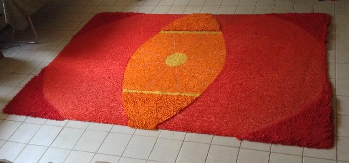 AMAZING 6 x 9 ft. mid-century wool rug by Cynthia Sargent - made in Mexico