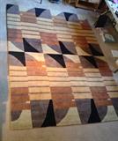 High quality Tibetan wool rug by Michaelian & Kohlberg - this design is called "City Blocks", measures 75" x 105".