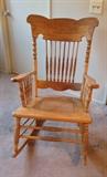 Oak rocker with cane eat