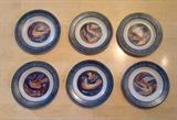 Bird plates by Italian/Swiss studio potter Mario Mascarin (1901 - 1966) - his work is hard to find! Each plate is 8.5" across.