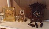 Do you have the time?  Seth Thomas Quartzmatic, German anniversary clock by Haller & large cuckoo clock with marquetry trim
