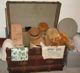 Antique Trunk, Vintage hats, etc.