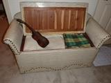 Vintage Seat opens with cedar storage