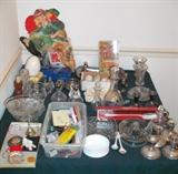 Glassware, Sterling Silver candlesticks, etc.