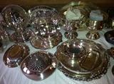 More heavy plated trays and bowls pitchers please note FAMILY Kept a few items