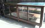 Large 8 foot Oak display case with shelves and all glass panels