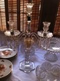 Irish cut crystal Prism candlestick