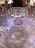 Cut glass, american pattern fostoria cakestand