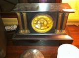 Black ebony finish ca.1900 mantle clock