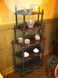 Victorian spool 5 shelf etagere