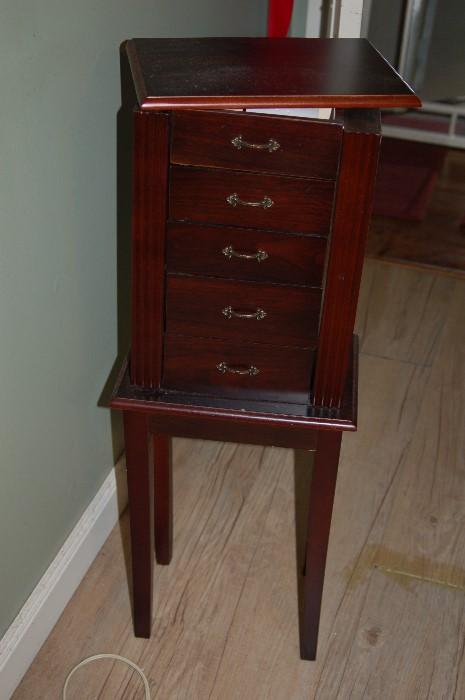 Jewelry armoire (please note the top is broken and would require repair)