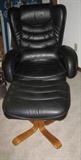 Leather Swivel Chair w/Ottoman