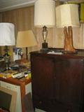 antique dressers lamps and many kinds of lamps