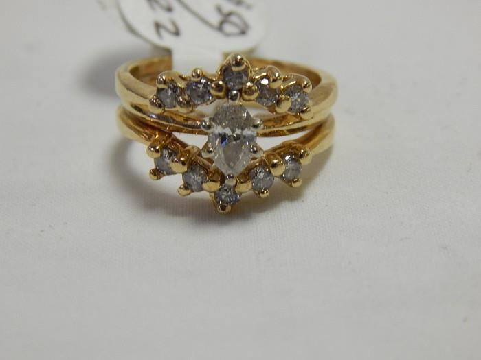 14 k gold and diamond ring 