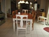 Pine Farm Table and T-Back Chairs