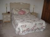 Wicker Full-size Bed, Pair Wicker End Tables
