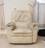 Lazy Boy Recliner 38X39X42. Very worn but works. Has lever on side to raise foot rest.