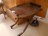 antique tray table/wheels
