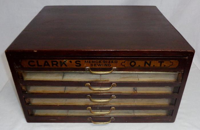 Antique Clark's Sewing Cabinet