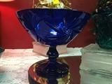 Blue Polish Crystal Bowl