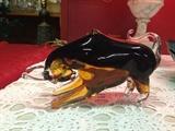 Murano Style Amber Bull