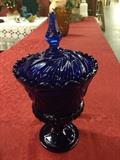 Blue Polish Crystal Candy Dish