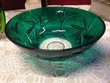 Green Polish Crystal Bowl