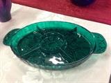 Green Polish Crystal Serving Plate 