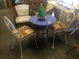 Mosaic Patio Table w/ 2 Chairs