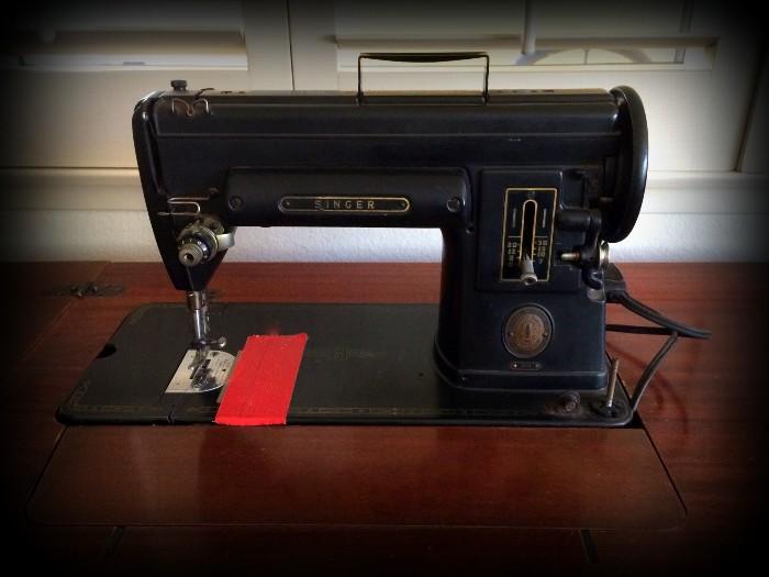 1954 Singer Sewing Machine with great cabinet !