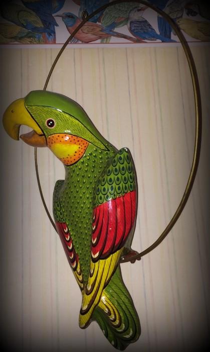 Perched Parrot sculpture art !