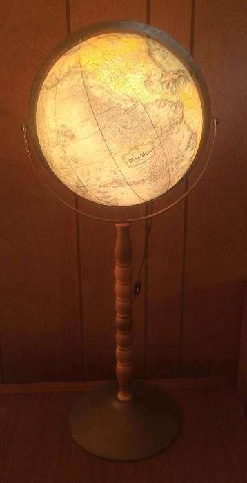 Vintage World Globe ~ It Lights!