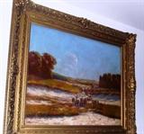 SIGNED OIL ON CANVAS "SHEEP" H.Peabody Flagg