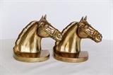 Horse head brass bookends