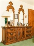 Master bedroom set, dresser & 2 mirrors