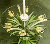 Hollywood Regency table with lamp and shade