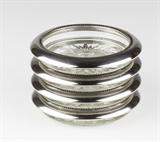 Coasters, crystal and silver