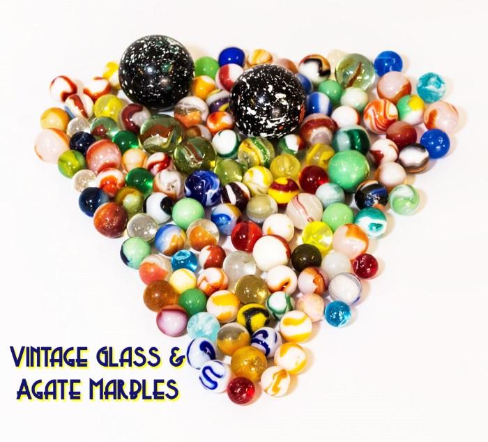 Vintage Glass & Agate Marbles